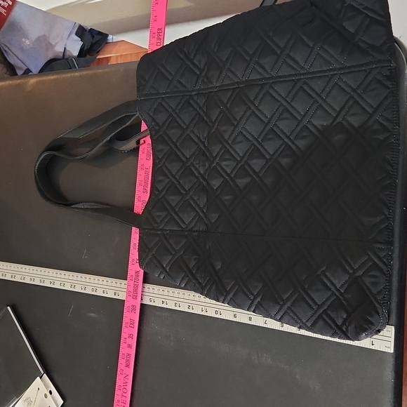 Vera Bradley Purse Tote Quilted Black Yellow - Picture 7 of 7